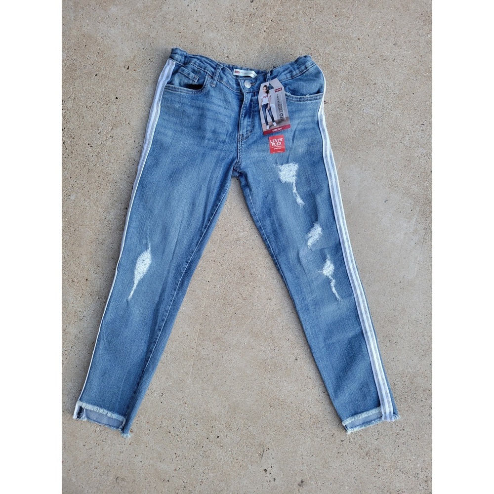 Levi's Girl's 710‎ Ankle Super Skinny Medium Wash Distressed Jeans Size 16 Reg